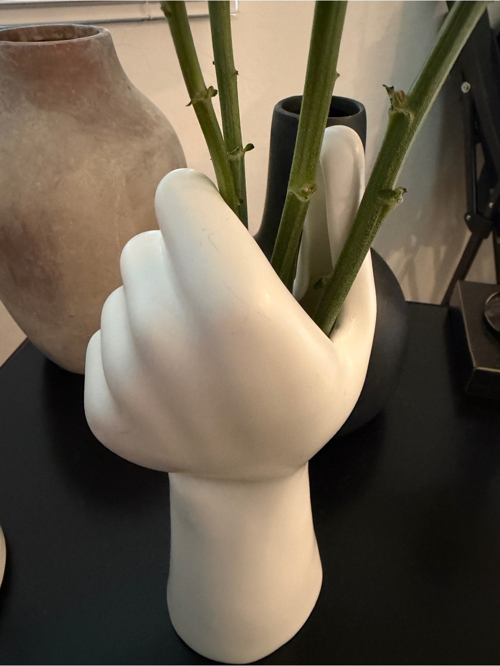 ✨World Market - Modern White Ceramic Hand Vase – Sculptural Home Accent - Picture 8 of 9